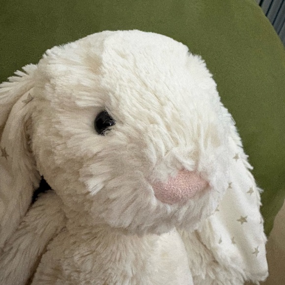 Jellycat Bashful Bunny Twinkle Medium GREAT Condition Off-white Stars RETIRED - Picture 3 of 12
